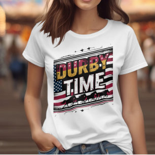 Derby Time: American Flag Backdrop T-Shirt