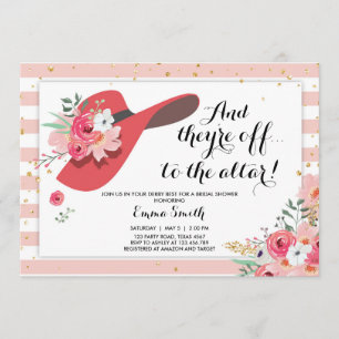 Derby Wear a Hat Horse Rose Gold Bridal Shower Invitation