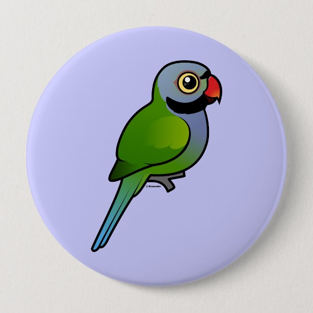 Derbyan Parakeet 4 Inch Round Button (Front)