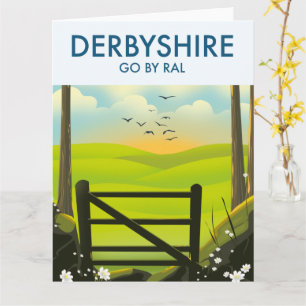 Derbyshire Landscape travel poster Card