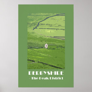 Derbyshire Peak District 1920s retro-style poster