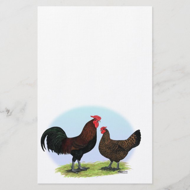 Derbyshire Redcap Fowl Stationery (Front)