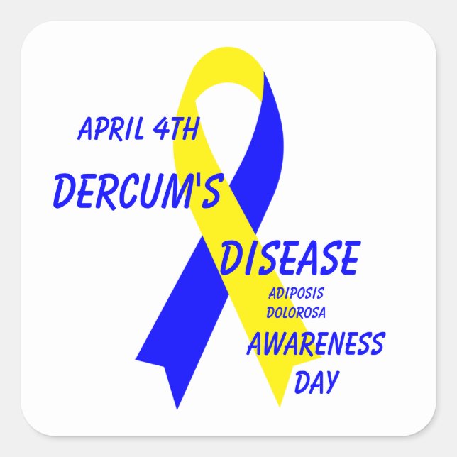 Dercum's Disease Awareness Ribbon by Janz Square Sticker (Front)