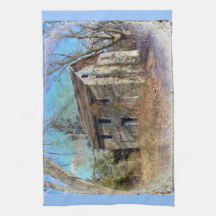 Derelict Farmhouse on Upper Ridge Road Kitchen Towel