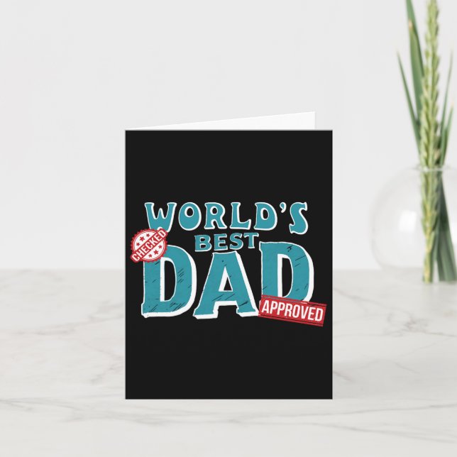 Derft World's Best Dad - Checked And Approved - Ha Card (Front)