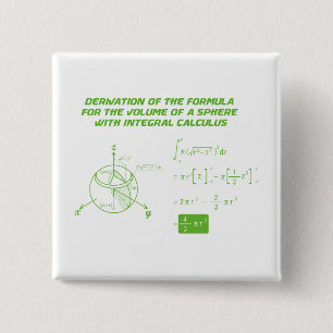Derivation of the formula for volume of sphere 2 inch square button