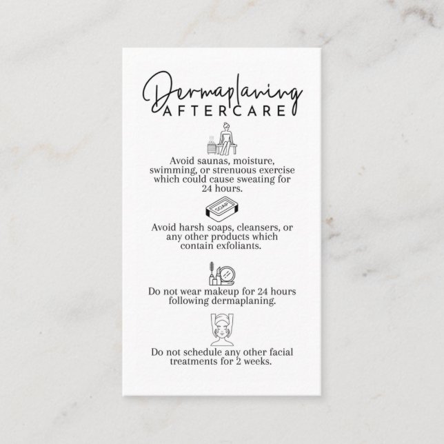 Dermaplaner les cartes de soins postérieurs (Devant)