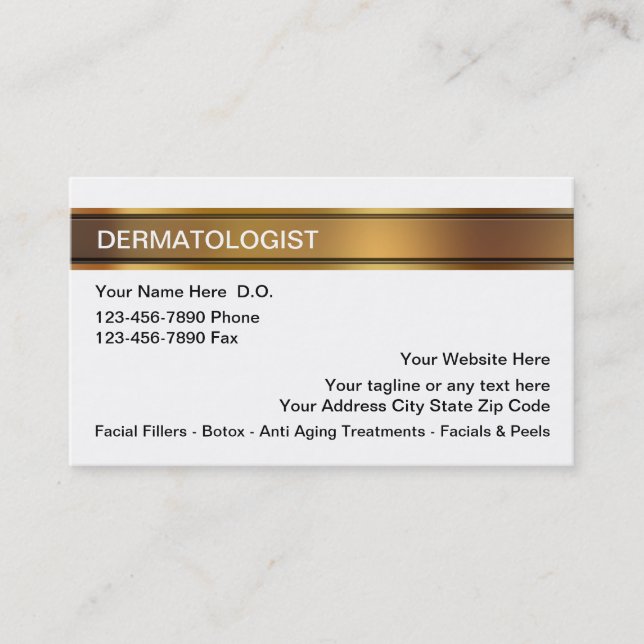 Dermatologist Business Cards (Front)