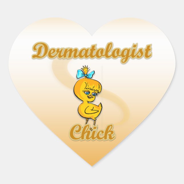Dermatologist Chick Heart Sticker (Front)