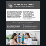 Dermatologist Dermatology Clinic Logo QR Gray Flyer<br><div class="desc">Promote your dermatology clinic with a professional, customizable flyer designed to help attract new patients and clearly showcase your services. Ideal for dermatologists, skin care clinics, and medical practices, this flyer allows you to add your logo, clinic information, services, and a QR code that links directly to your website or...</div>