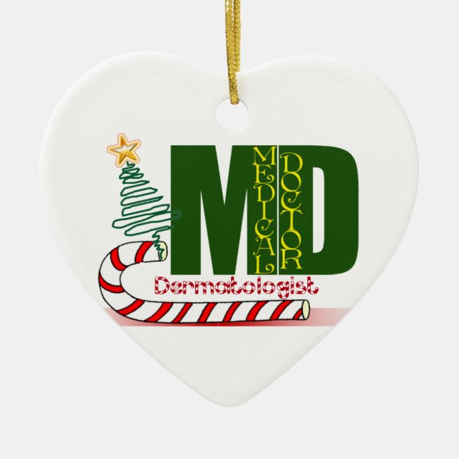 Dermatologist MERRY CHRISTMAS Ceramic Ornament (Front)