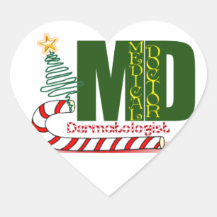 Dermatologist MERRY CHRISTMAS Heart Sticker