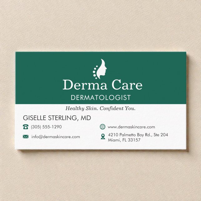 Dermatologist Office Skin Care Icon Business Card (Creator Uploaded)