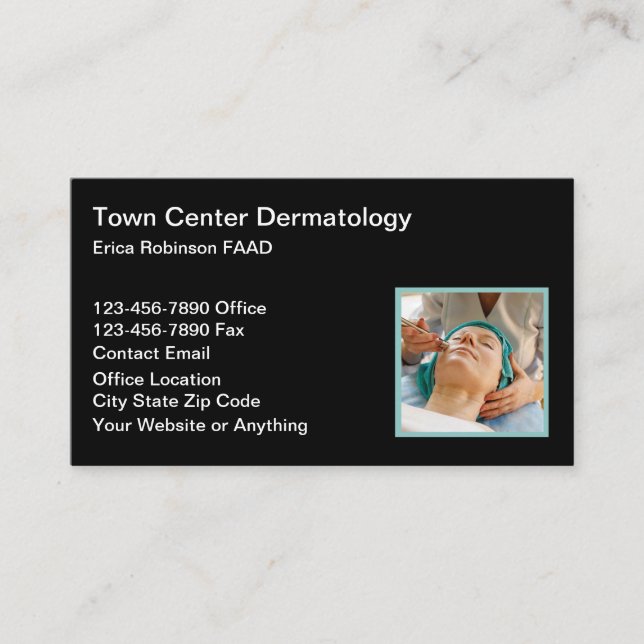 Dermatologue Cartes de visite de dermatologie (Devant)