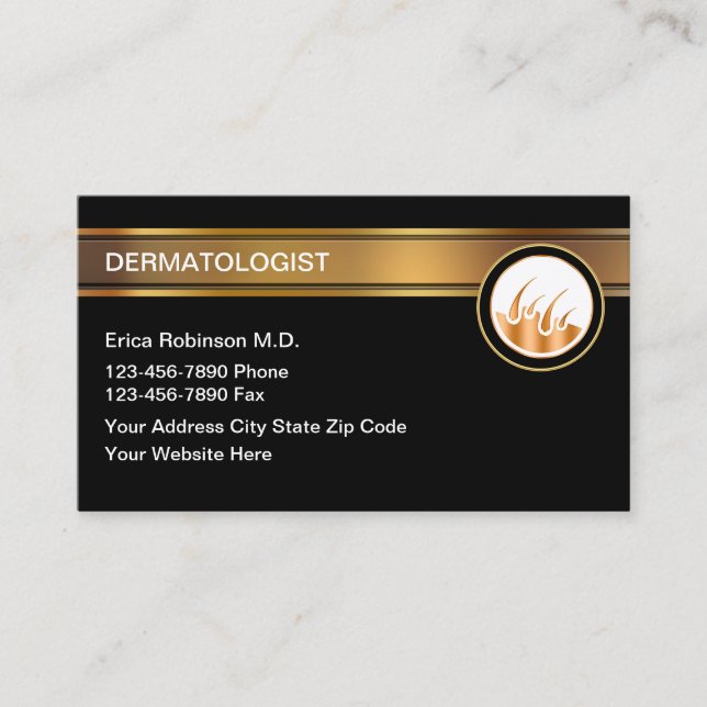 Dermatologue Cartes de visite de dermatologie clas (Devant)