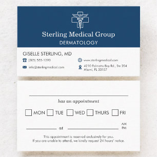 Dermatology Doctor Office Appointment Business Card
