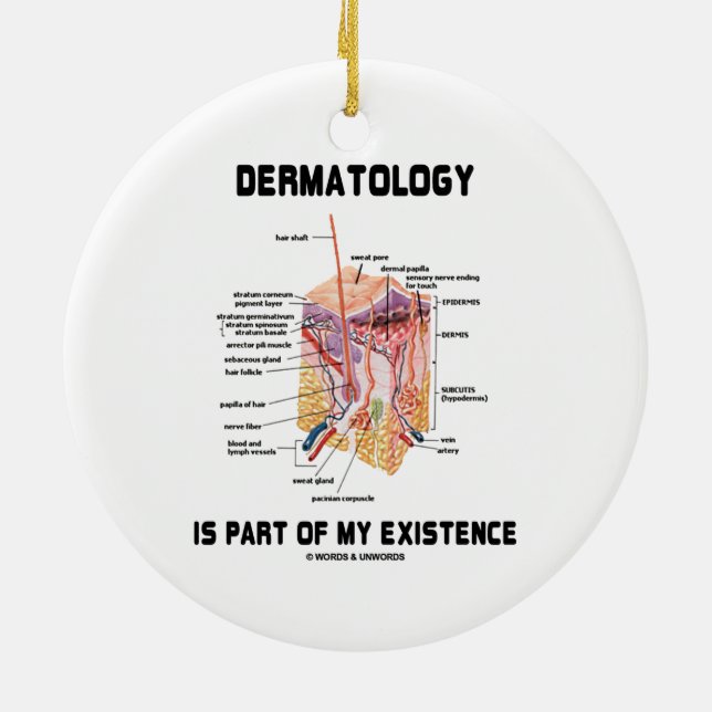 Dermatology Is Part Of My Existence Ceramic Ornament (Back)