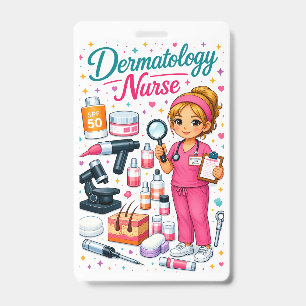 Dermatology Nurse Badge  Cute Nurse Medical Badge 