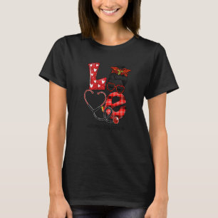 Dermatology Nurse Plaid Leopard Love Heart Messy B T-Shirt