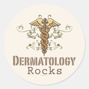 Dermatology Rocks Caduceus Stickers
