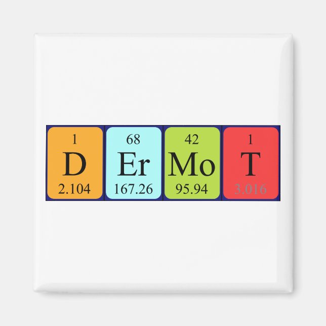 Dermot periodic table name magnet (Front)