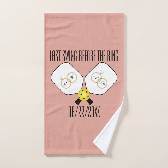 Dernier balancement avant le mariage de pickleball (Serviette à main)
