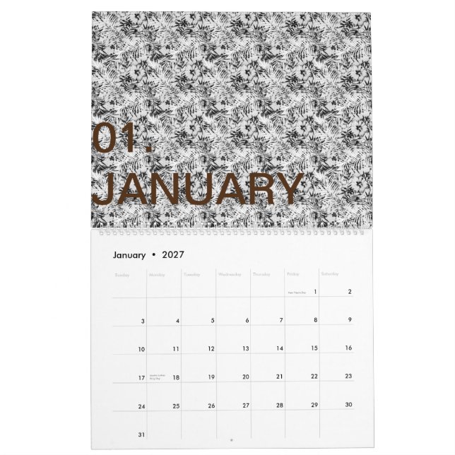 Dernier calendrier TextLogo personnalisé (Jan 2027)