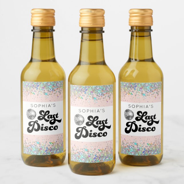 Dernier Disco Bachelorette Mini Étiquettes de vin (Bouteilles)