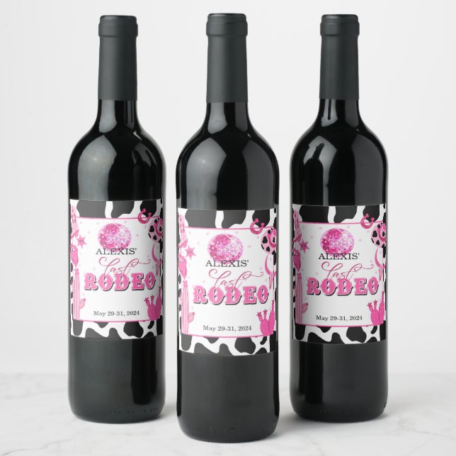 Dernier Rodeo Wine Bottle Étiquette - Personnalisé (Bouteilles)