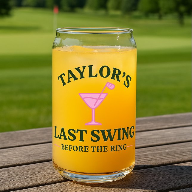 Dernier Swing avant l'Anneau Golf Bachelorette (Last Swing Before The Ring Golf Bachelorette Can Glass by Ricaso. Fun glass for bride to be & crew)