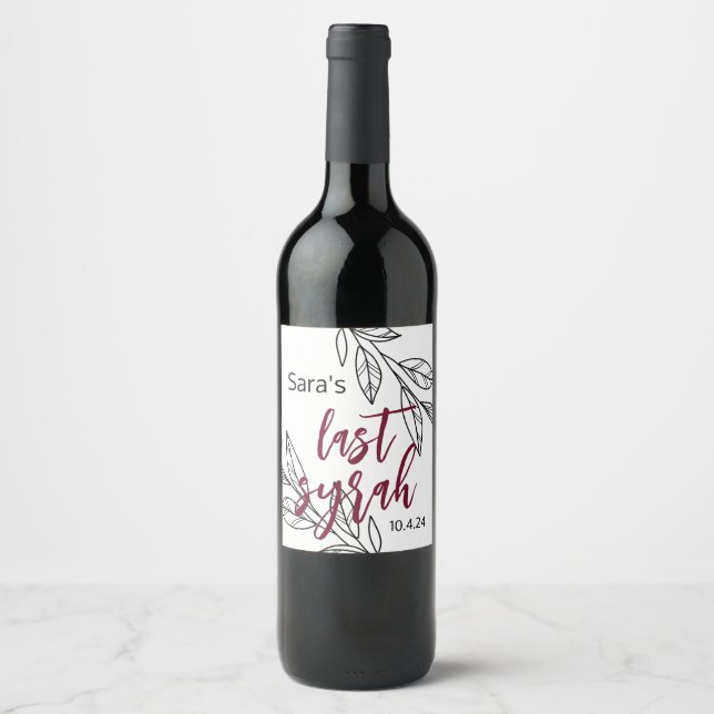 Dernier Syrah I Étiquette de bouteille (Devant)