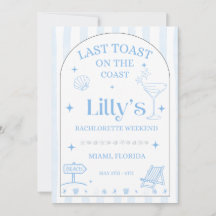 Dernier Toast Sur La Côte Bachelorette Invitation
