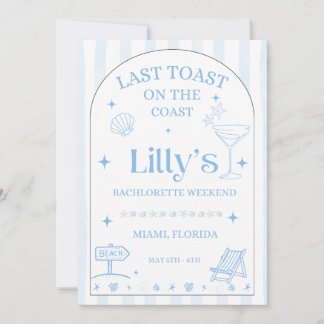 Dernier Toast Sur La Côte Bachelorette Invitation