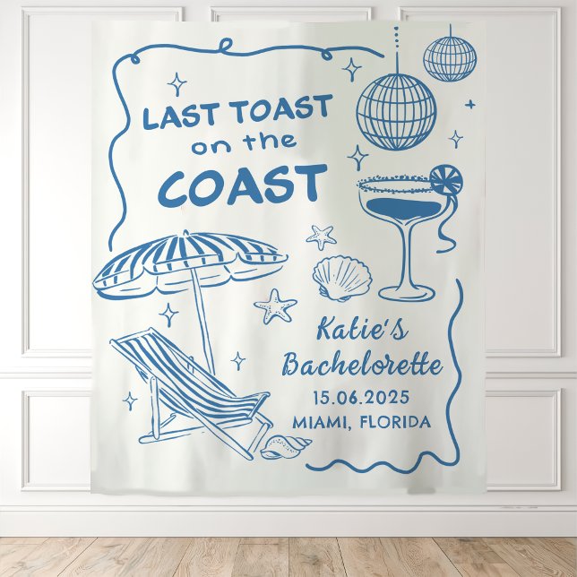 Dernier Toast Sur La Côte Bachelorette Tapisserie (Créateur téléchargé)