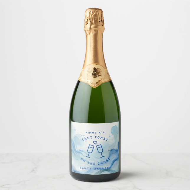 Dernier Toast Sur La Côte Mini Étiquette Bouteille (Devant)