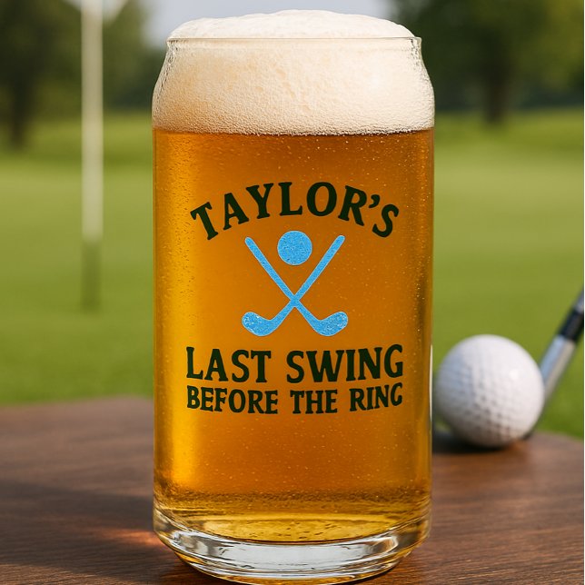 Dernier Tour de Swing avant l'anneau de golf Bache (Last Swing Before The Ring Golf Bachelor Can Glass by Ricaso. Send the groom off in style)