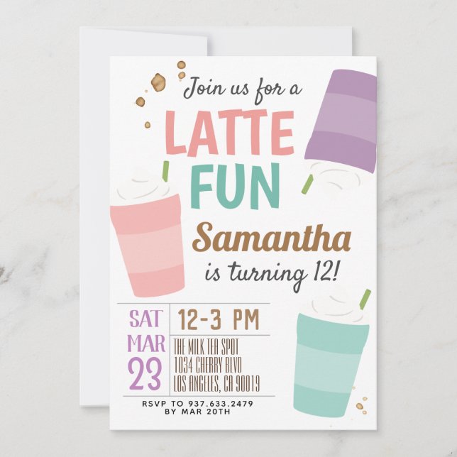 Dernière Fun Café Anniversaire Invitation (Devant)
