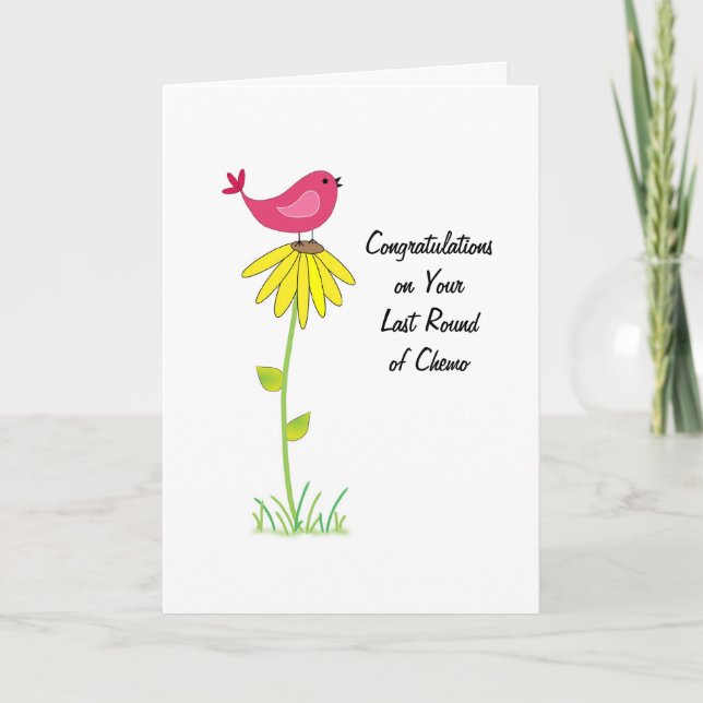 Dernière ronde de Chemo Félicitations Carte Bird (Devant)