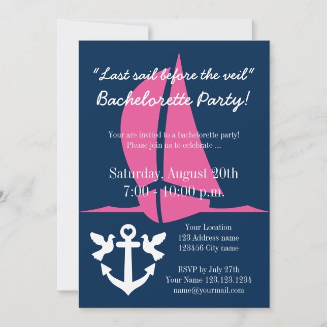 DERNIÈRE SAIL AVANT LES invitations de la fête de  (Devant)