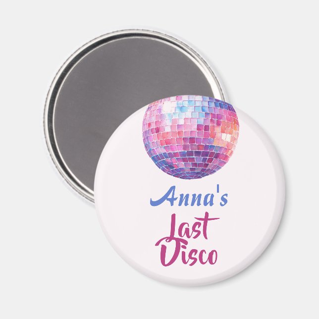 Dernière soirée de bachelorette Disco | Aimant ros (Recto/Verso)