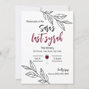 Dernière Syrah I Invitation à la douche nuptiale