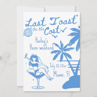 Dernière toast sur la côte invitation enterrement