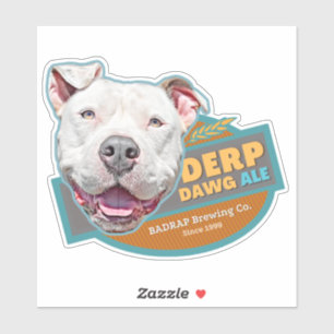 Derp Dog Beer Label Sticker