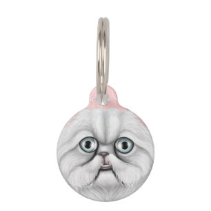 Derpy Cat Face Pet Tag