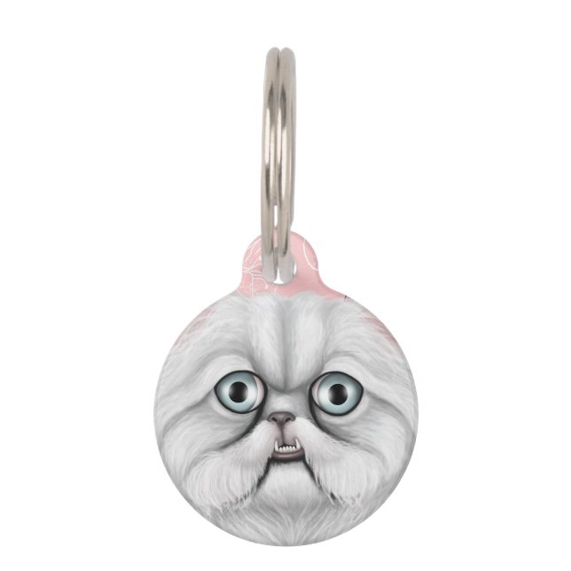 Derpy Cat Face Pet Tag (Front)