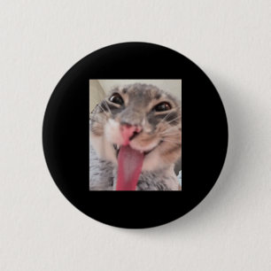 Derpy Cat Tongue Out Meme Funny Weirdcore Gifts Me 2 Inch Round Button