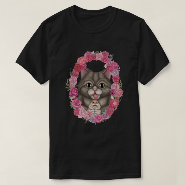 Derpy cat with a hamster T-Shirt (Design Front)