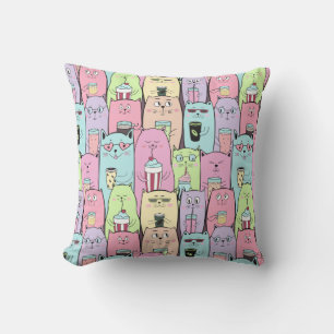 Derpy Cats Throw Pillow