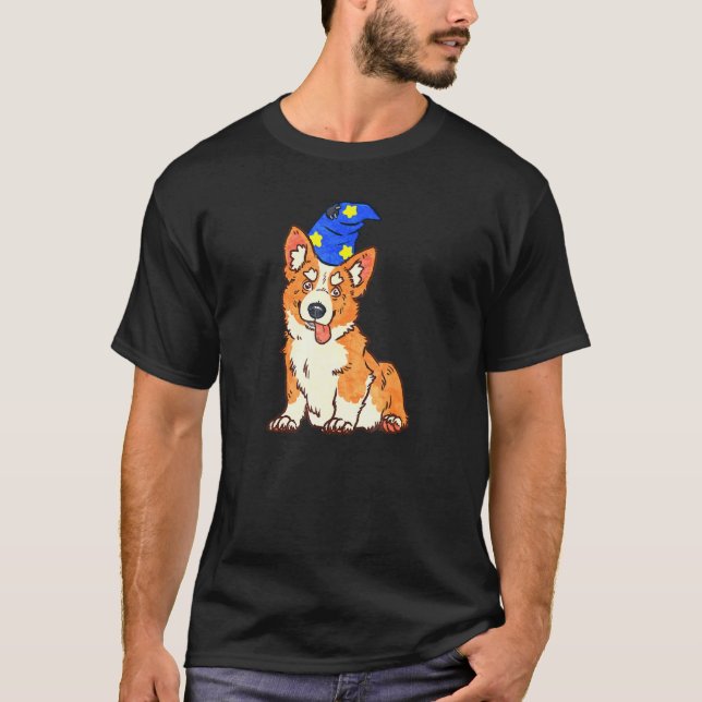 Derpy Corgi Wizard T-Shirt (Front)