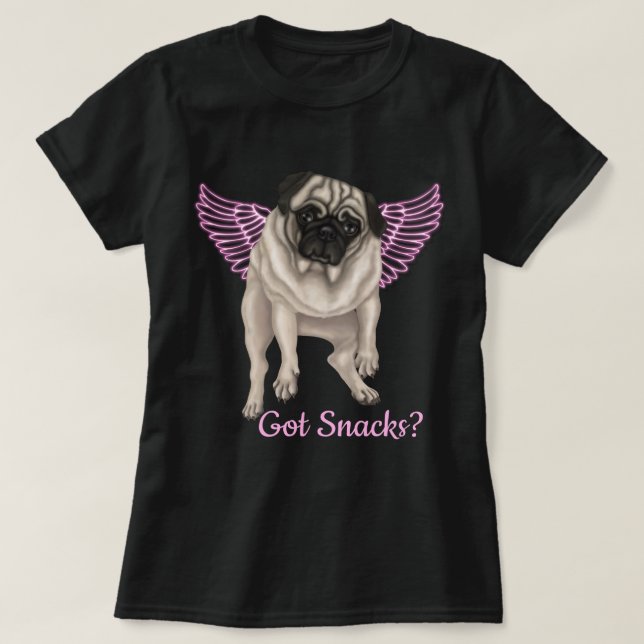 Derpy Pug - Got Snacks? T-Shirt (Design Front)